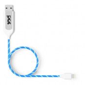 POWERWARE PAC Laddkabel Lightning 1m LED Belyst Kabel - Blå