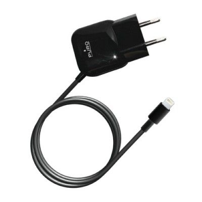 Puro Mini Trav. Char. Apple Certified Lightning 2.1A - Svart