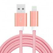 USB kabel med Lightning kontakt för iPhone & iPad Nylontyg. 2m