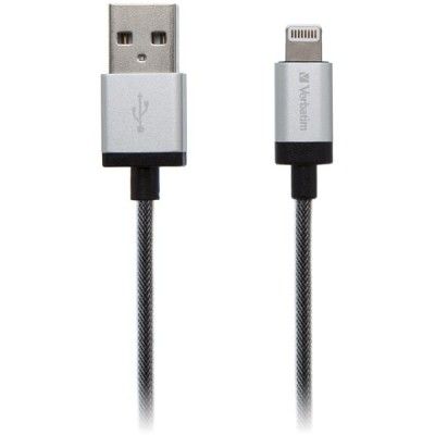 Verbatim Lightning Sync & Charge, MFi, 0,3m, svart/silver
