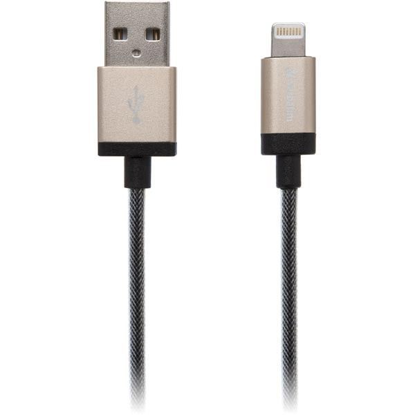 Verbatim Lightning Sync & Charge, MFi, 1,2m, svartguld Verbatim Lightning Sync & Charge, MFi, 1,2m, svartguld