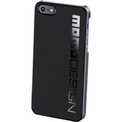 MOMO design, hårdplastskal - Apple iPhone 5/5S/SE, svart logga, svart