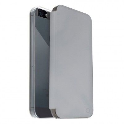 Muvit Slim FlipCase iPhone SE/5S/5 - Silver/Transparent