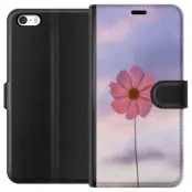 Plånboksfodral till Apple iPhone 5 med Rosa blomma