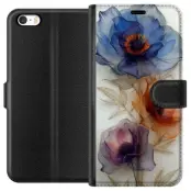 Plånboksfodral till Apple iPhone 5 med Silkesblommor