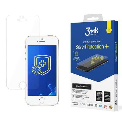 3mk iPhone 5/5S/SE Plastfilm skärmskydd Silver Protection+