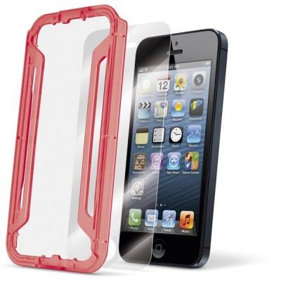 CellularLine PERFETTO,skärmskyddsapplikator iPhone 5, inkl. skärmskydd,röd