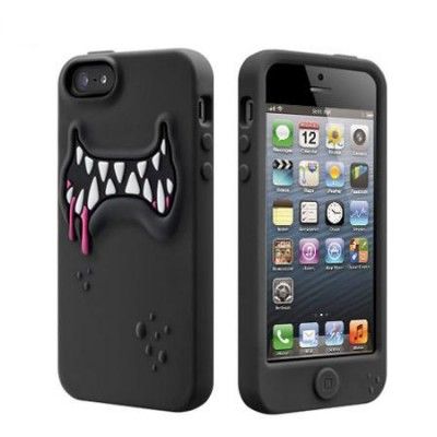 SwitchEasy Monsters Silikonskal till iPhone 5S/5 (Svart) + Skärmskydd