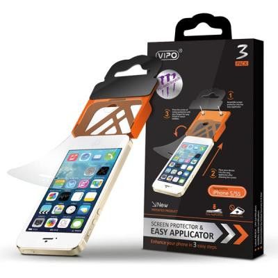 Vipo transparent skärmskydd för iPhone 5/5S/5C, inkl applikator, 3-pack
