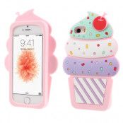 3D Cherry Ice Cream Case (iPhone 5/5S/SE) - Ljusrosa