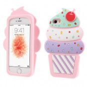 Trolsk 3D Cherry Ice Cream Case (iPhone 5/5S/SE) - Mörkrosa