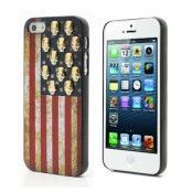 American Flag and Skulls skal till iPhone 5S/5 - Guldfärgad