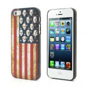 American Flag and Skulls skal till Apple iPhone 5/5S/SE - Silver