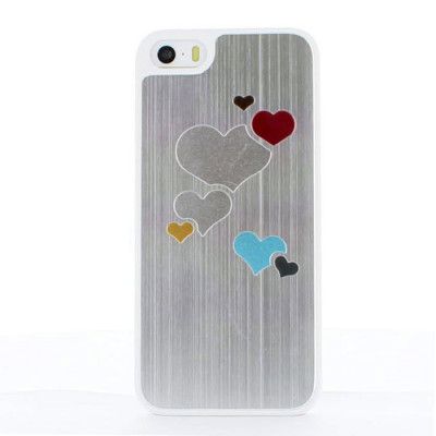 Baksidesskal till Apple iPhone 5/5S/SE Hjärta (Grå)