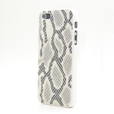 Baksidesskal till iPhone 5S/5 Ormskinn (Vit)