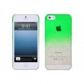 Baksidesskal till iPhone 5S/5 Regndroppar (Grön)