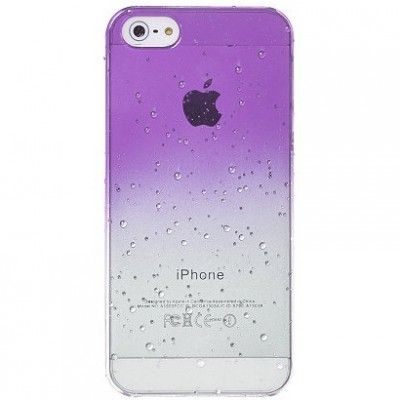 Baksidesskal till Apple iPhone 5/5S/SE Regndroppar (Lila)