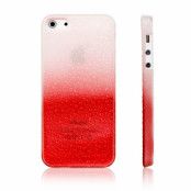 Baksidesskal till Apple iPhone 5/5S/SE Regndroppar (Vit/Röd)