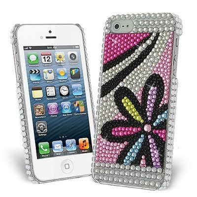Bling Bling Blomma Skal till Apple iPhone 5/5S/SE + Skärmskydd
