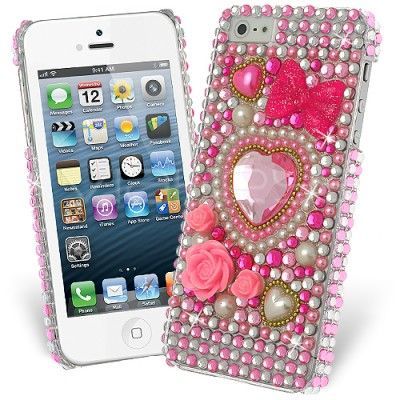 Bling Rosa Skal till Apple iPhone 5S/5 + Skärmskydd