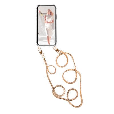 Boom iPhone 5/5S/SE skal med mobilhalsband- Chain Gold