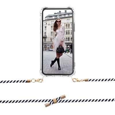 Boom iPhone 5/5S/SE skal med mobilhalsband- Rope BlackWhite