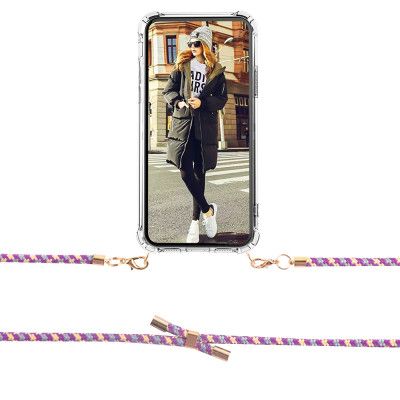 Boom iPhone 5/5S/SE skal med mobilhalsband- Rope CamoPurple