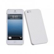 Carbon fiber Baksideskal till Apple iPhone 5/5S/SE (Vit)