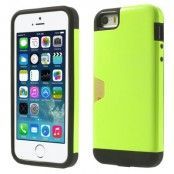 Combo Skal med kortfack till Apple iPhone 5S/5 (Grön)