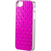 EPZI, hårdplastskal för iPhone 5/5S/SE, rosafärgad aluminum baksida med diamanti