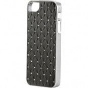 EPZI, hårdplastskal för iPhone 5/5S/SE, svartfärgad aluminum baksida med diamant
