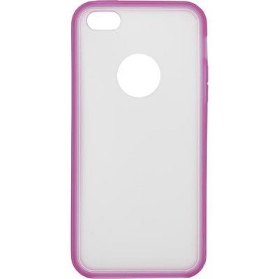 EPZI transparent skal till iPhone 5/5S med färgad kant, rosa
