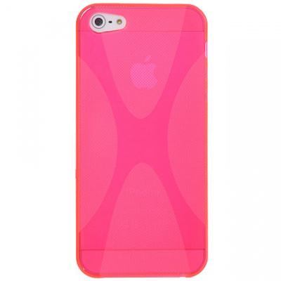 FlexiCase Skal till Apple iPhone 5/5S/SE - X-line (Rosa)
