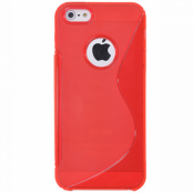 FlexiCase Skal till Apple iPhone 5/5S/SE - S-line (Röd)