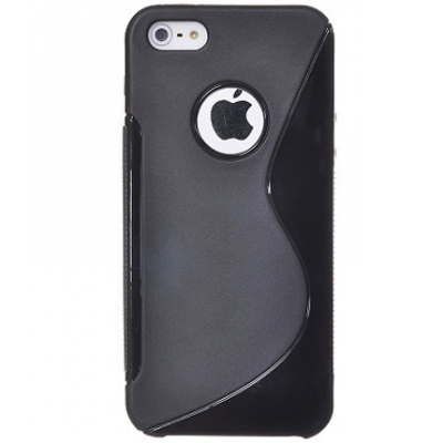 FlexiCase Skal till Apple iPhone 5/5S/SE - S-line (Svart)