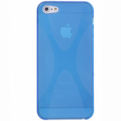 FlexiCase Skal till Apple iPhone 5/5S/SE - X-line (Blå)