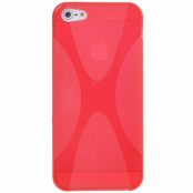 FlexiCase Skal till Apple iPhone 5/5S/SE - X-line (Röd)
