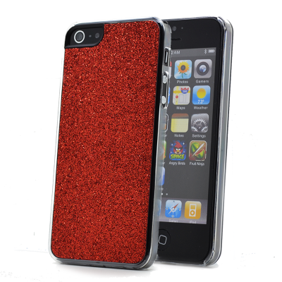 Glitter skal till Apple iPhone 5/5S/SE (Röd)