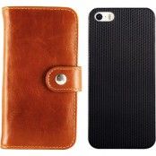 iDeal Premium, plånboksfodral för iPhone 5/5s med magnetiskt skal, brun