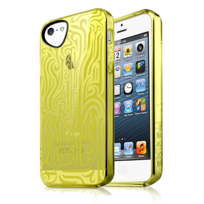 ITSkins Ink FlexiCase Skal till Apple iPhone 5/5S/SE (Gul) + Skärmskydd