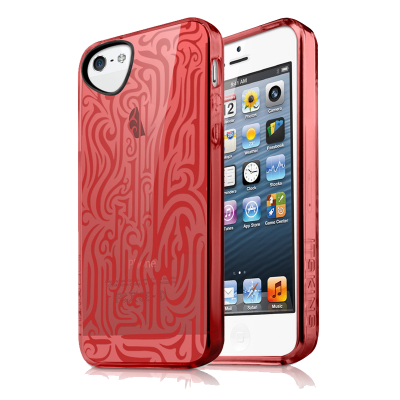 ITSkins Ink FlexiCase Skal till Apple iPhone 5/5S/SE (Red) + Skärmskydd