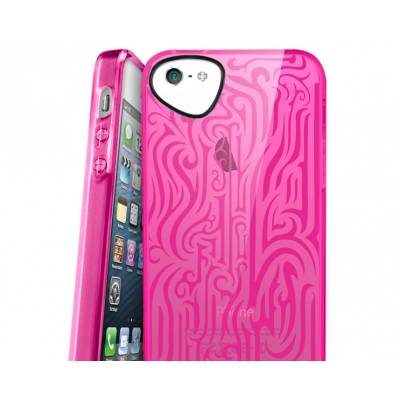 ITSkins Ink FlexiCase Skal till Apple iPhone 5/5S/SE (Rosa) + Skärmskydd