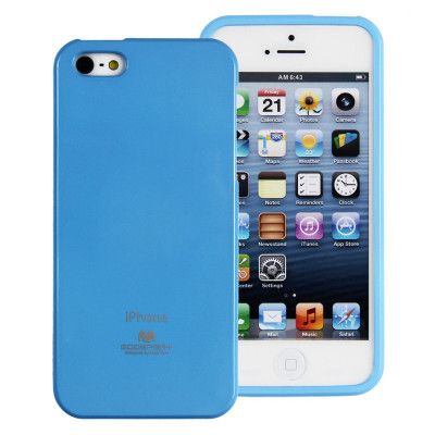Mercury Jelly FlexiCase Skal till Apple iPhone 5/5S/SE (Ljus Blå)
