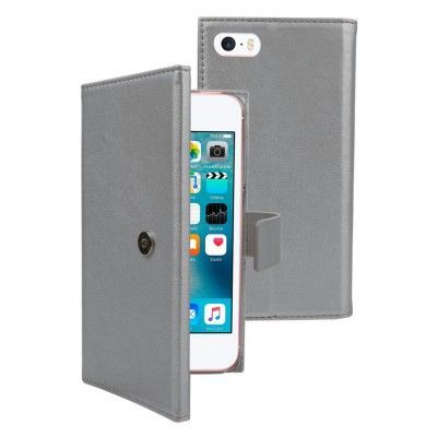 Muvit Magnet Plånboksfodral med 6 fack iPhone SE/5S/5 - Grå