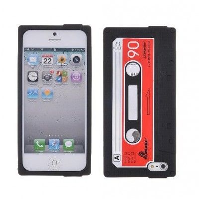 Retro Silikon Skal till Apple iPhone 5/5S/SE (Svart)