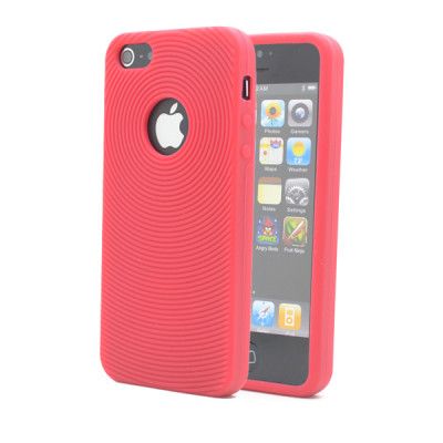 Silikonskal till Apple iPhone 5/5S/SE Cirklar (Röd)