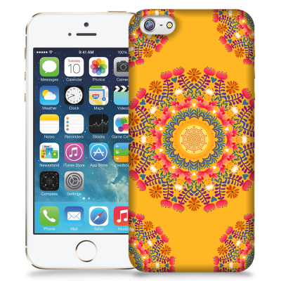 Skal till Apple iPhone 5/5S/SE - Blommigt mönster - Orange