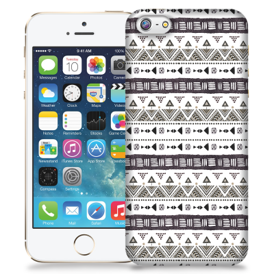 Skal till Apple iPhone 5/5S/SE - Mönster - Svart/Vit