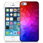 Skal till Apple iPhone 5/5S/SE - Polygon - Blå/Lila/Röd