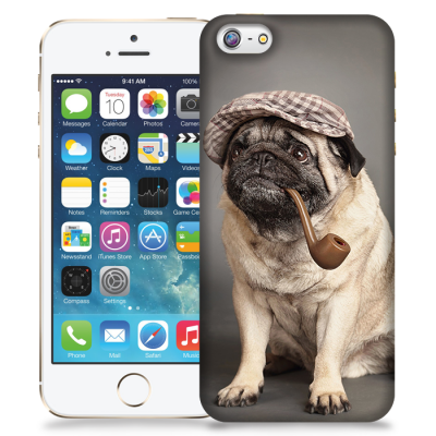 Skal till Apple iPhone 5/5S/SE - Mops med keps